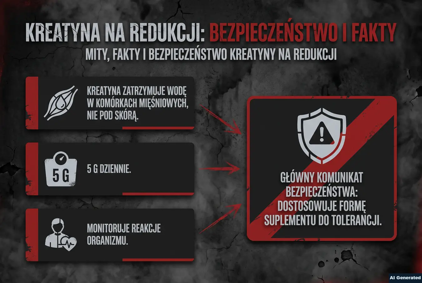 Bezpieczeństwo stosowania kreatyny i obawy o retencję wody.